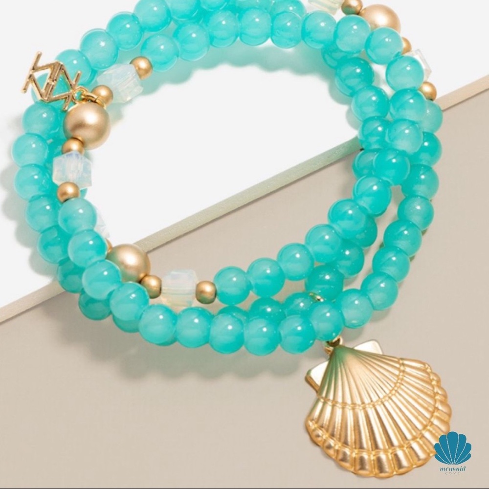 MALIBU LUCITE WRAP BRACELET - TEAL GREEN